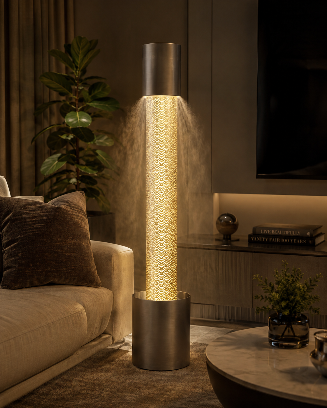 Startisan illuminated water and mist object